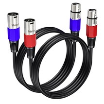 Veetop Xlr Microphone Cable 10 Feet 2 Pack, Multi Colour Xlr, Audio Reco... - £15.90 GBP