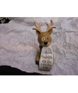 Crossroads &quot;Reindeer Holding Rudolph Ate Naughty List” Figurine 3 1/4&quot; NEW - $366.81 MXN