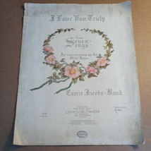 I Love You Truly from Seven Songs Carry Jacobs Bond, Vintage Sheet Music - £18.16 GBP