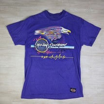 Harley Davidson In Full Color Single Stitch Shirt Purple Size Medium - $37.52