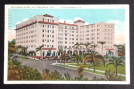 Soreno Hotel Street View Old Cars Palms St Petersburg Florida FL Postcard c1930s - £6.25 GBP