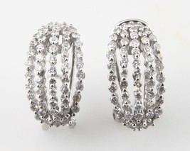 14k White Gold Ladies Diamond Earrings Omega Backs TDW = 0.85 ct Retail = - $1,716.48