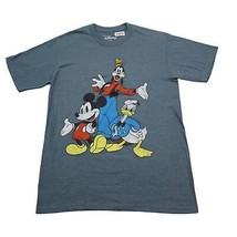 Disney Mickey Mouse Shirt Mens S Blue Goofy Donald Duck Graphic Tee - $19.78