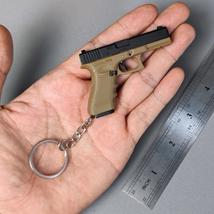 G17 Detachable Metal Keychain 1:3 Gun Model Key Chain With Bullets Brown - £12.78 GBP