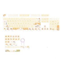 Anymob Keycap Keyboard Yellow 131 Keys Korean Dye Sublimation Touch Clic... - $59.50