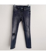 ALLSAINTS size 24 Mast Distressed Ripped Skinny Lack Grey Wash Jeans Wom... - $18.72
