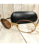 Ray-Ban Gold Double Bar Round Sunglass FRAMES ONLY &amp; Case RB3004 W2543 5... - $121.79 CAD