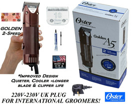 Oster A5 Golden 2 Speed 220V–230V Clipper Kit&amp;Cryogen X 10 Detachable Blade Set - £143.84 GBP