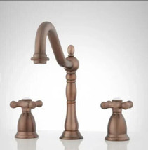 Signature Hardware Victorian Widespread Bathroom Faucet Cross Handles Bronze - £238.87 GBP