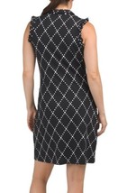 NWT Ladies G LIFESTYLE BLACK DIAMOND GEO Sleeveless Ruffle Polo Dress L & XL image 2