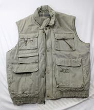 Saugatuck Mens Khaki Utility Vest XL Cotton &amp; Polyester Blend Multiple P... - $23.70