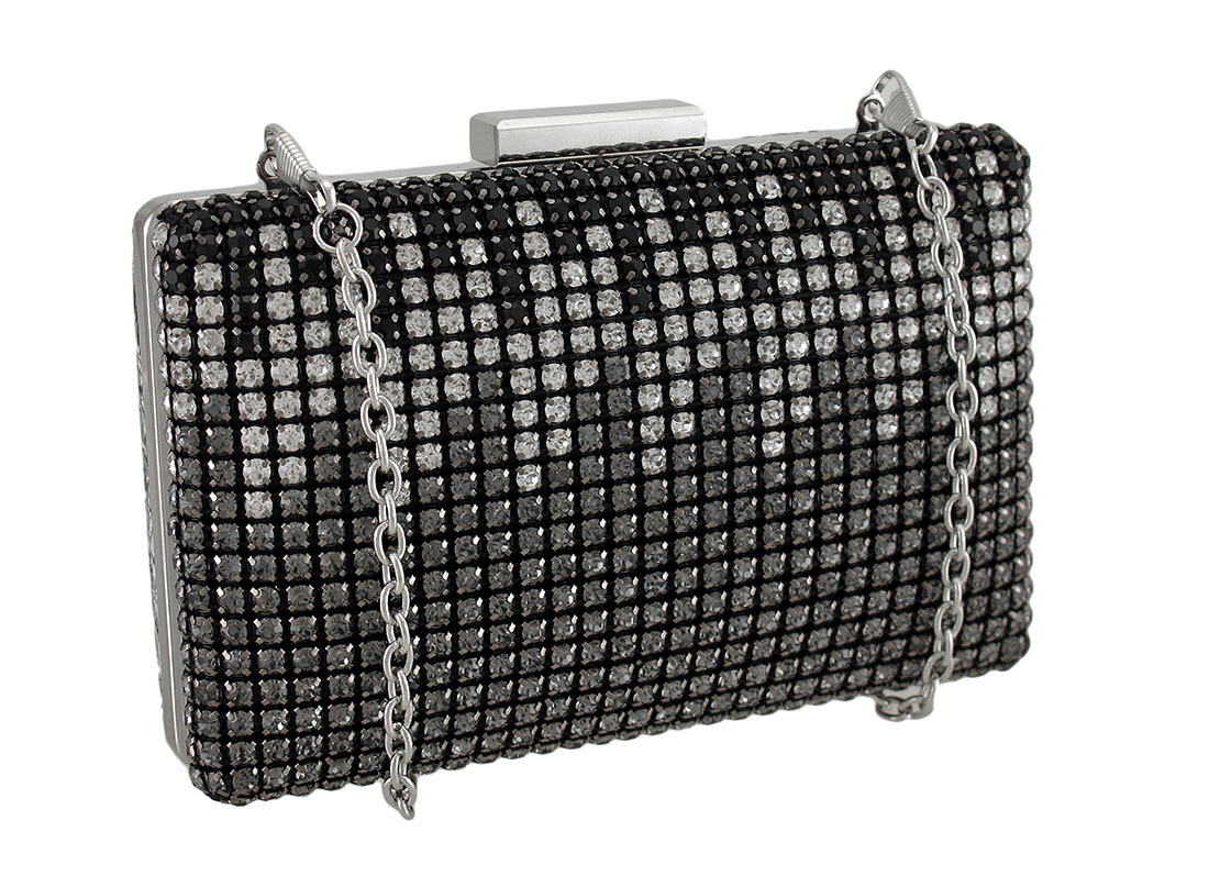 Primary image for Zeckos Rhinestones And Snakeskin Clutch Purse with Detachable Chain