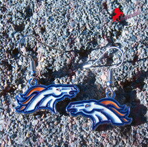 Denver Broncos Dangle Earrings, Sports Earrings, Football Fan Earrings -... - £3.10 GBP