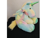 Plush Appeal LLC Unicorn Plush Stuffed Animal Floppy Tie Dye Blue Yellow... - £31.30 GBP