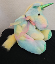 Plush Appeal LLC Unicorn Plush Stuffed Animal Floppy Tie Dye Blue Yellow Pink - £31.12 GBP