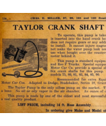 1917 Taylor Crank Shaft Tire Pump Advertisement Chas Miller Automobilia ... - $458.41 MXN