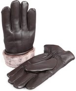 Men&#39;S Premium Shearling Sheepskin Fur Lined Leather Gloves - £62.37 GBP