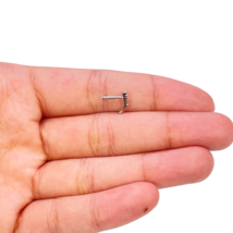 18ct White Gold High Polished Nose Stud/Pin 8mm Length - $67.55