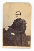 Antique Hand Tinted CDV Circa 1870s Hess Lovely Woman in Black Dress Reading, PA - £7.44 GBP