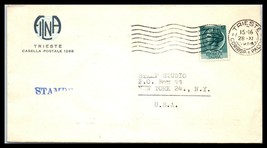 1956 ITALY Cover - Trieste to Stamp Studio, New York, NY USA Q11 - $2.96