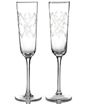 Martha Stewart Collection Glassware, Set of 2 Petal Trellis Toasting Flutes - £19.31 GBP