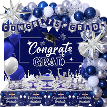 Graduation Decorations Class of 2024, Navy Blue Graduation Party Decorations 202 - £25.59 GBP