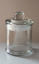 Clear Glass ~ Apothecary Jar w/Lid ~ 2.36&quot; Dia. x 3.36&quot; Tall ~ Storage C... - £17.78 GBP