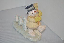 Russ Berrie Ice Sculptures Snowman &amp; Penguins Parade 23021 Winter Figurine 6&quot; - £19.75 GBP