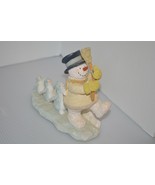 Russ Berrie Ice Sculptures Snowman & Penguins Parade 23021 Winter Figurine 6"