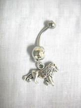 African Safari 3D Simba King Of The Jungle Lion El Leon Charm 14g Cz Belly Ring - £4.71 GBP