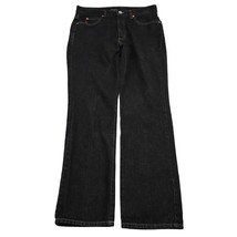 Guess Pants Womens 31 Black Straight Mid Rise Cotton Charcoal Wash Denim Jeans - $28.59