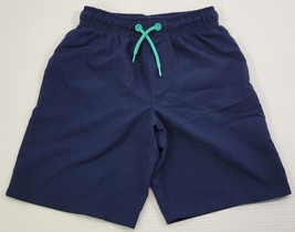 L) Children Wonder Nation Navy Blue Boys Swim Trunk Shorts Medium 8 - $7.91