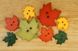 Jewelry Supply Lot Plastic Fall Maple Leaves 2 Hole Buttons 18MM &amp; 32MM - $9.89