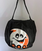 Vintage Collapsible Black Halloween Ghost Pumpkin Boo Trick or Treat Bucket - $9.89