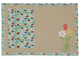 Placemat Napkin Set 1 Each  Design Imports Ditzy Daisies Embellished - £11.15 GBP
