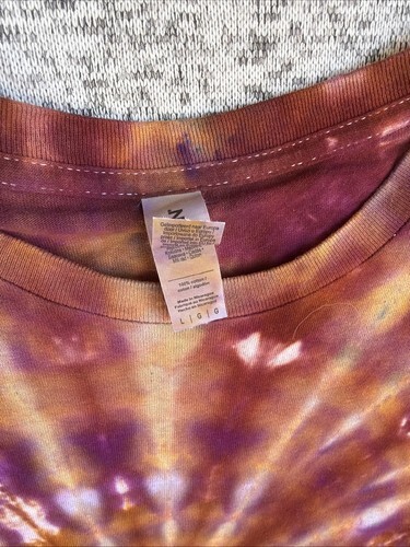 NEW Gilden Men’s Purple Brown Spiral Iced Tie-Dye Short Sleeve Shirt Size Large Item image 7