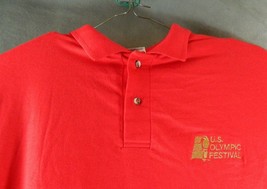 Vintage US Olympic Festival Polo Shirt Sz XL Red Cotton Made In USA - £3.10 GBP