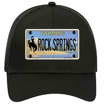 Rock Springs Wyoming Novelty Black Mesh License Plate Hat - £23.17 GBP
