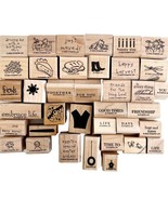 Stamps Rubber Lot Of 37 Small Mixed Themes And Brands Vintage Bulk DWGG - $613.02 MXN