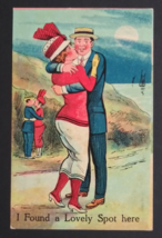 I Found a Lovely Spot Here Couples Embracing Humor Comic UNP Postcard c1... - $12.99