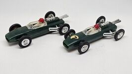 (2) Vtg BRM Mini Mite Plastic Toy Green Race Ferrari Green Car #810 Hong... - $495.96 MXN