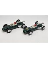 (2) Vtg BRM Mini Mite Plastic Toy Green Race Ferrari Green Car #810 Hong... - $495.96 MXN