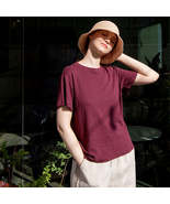 MADE N - The Standard of Linen Round Neck Short Sleeve T-Shirt - £40.51 GBP