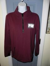 Victoria’s Secret PINK Perfect Quarter Zip Pullover Burgundy Size M Wome... - $33.82