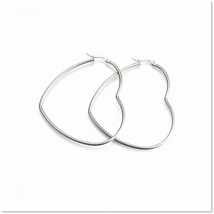 10 Pairs Stylish Stainless Steel Hoop Earrings for Women - Hollow Heart ... - $27.71