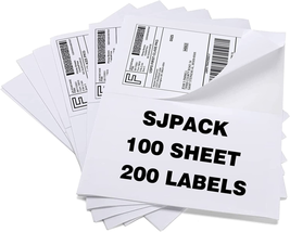 100 Half Sheet Shipping Labels 5-1/2&quot; X 8-1/2&quot; Address Blank Labels Laser/Ink Je - £18.11 GBP