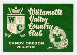 Willamette Valley Country Club Golf Score Card Canby Oregon - $14.85