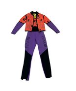 Ronny Vintage Neoprene Jacket Medium Orange/Purple Graphic Design Scuba ... - $48.00