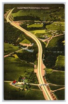 Aerial View Pennsylvania Turnpike Blue Mountain Interchage UNP Linen Postcard W1 - £1.54 GBP