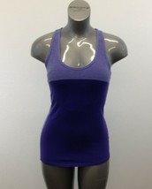 Tuff Athletics Women&#39;s Medium Tank Top Two Tone Purple Racerback Fitted Top - £11.07 GBP